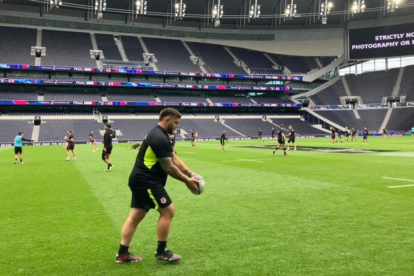 Les joueurs du Stade Toulousain ont pris leur repère, vendredi 24 mai, au Tottenham Hotspur Stadium.