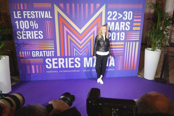 L'actrice américaine Uma Thurman, invitée vedette, de cette 2e édition de Séries Mania à Lille.