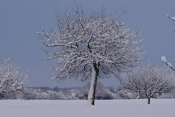 La neige à Bonnétable en Sarthe le 7 février 2018