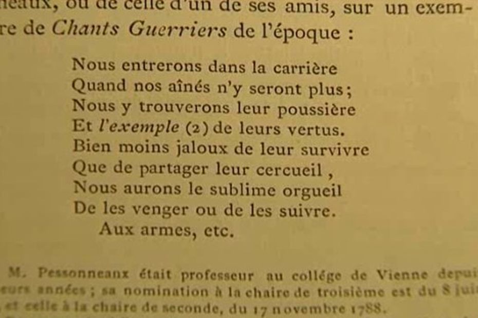 Le 7eme Couplet De La Marseillaise A Ete Ecrit A Vienne