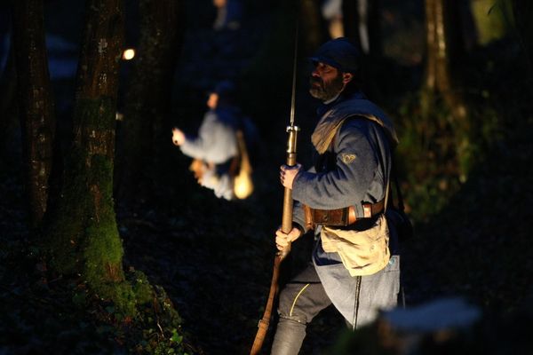 Commémoration au bois des Caures, 21 février 2016.