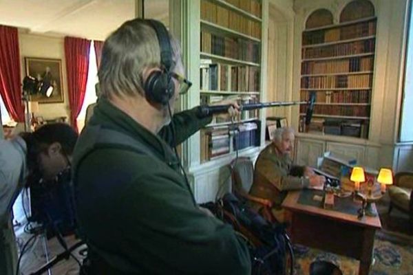 Le château de Querrieu dans la Somme : tournage d'un documentaire sur la Bataille de la Somme, une production France 3 Picardie 