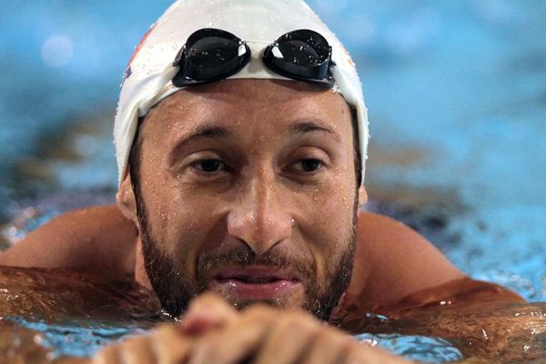 Fabien Gilot - ici à l'entraînement - conservent son titre européen dans le 4x100m nage libre.