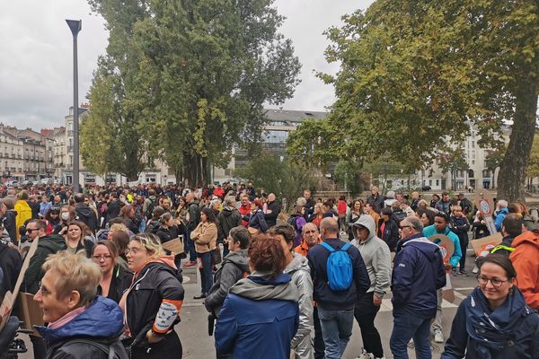 Mobilisation des professionnels de santé à Nantes le 28 septembre 2022, inquiets du manque de personnel et de moyens