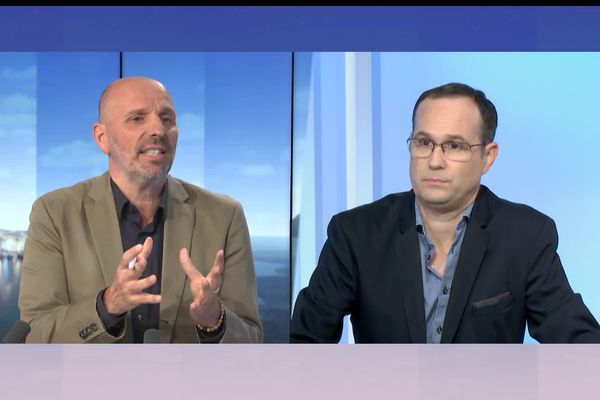 Le docteur Cyrille Brunel face à Laurent Vincensini sur le plateau du Corsica Sera.