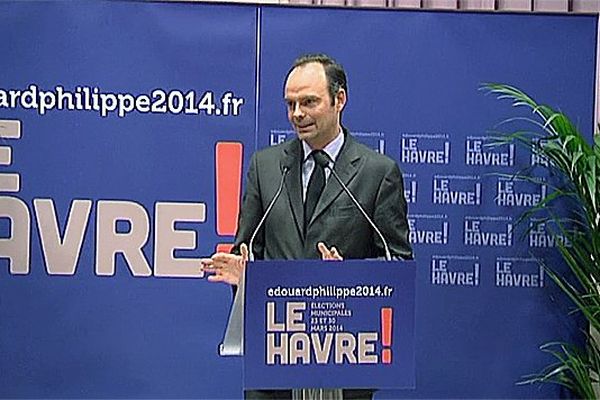 Edouard Philippe au lancement de sa campagne en décembre 2013.