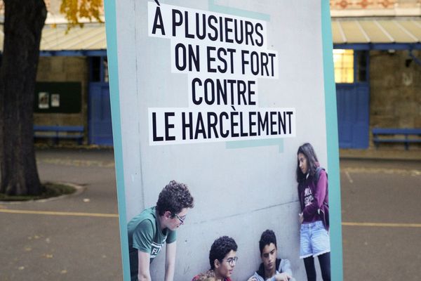 Lors de la journée nationale contre le harcèlement, à l'école Chaptal à Paris, le 7 novembre 2019 (photo d'illustration)