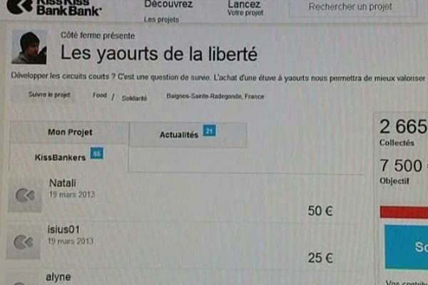 Le site de souscription des "Yaourts de la liberté"