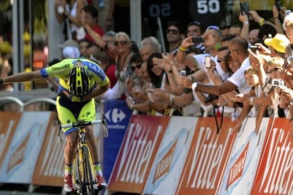 L'australien Michael Rogers arrive en vainqueur à Bagnères-de-Luchon le mardi 21 juillet 2014