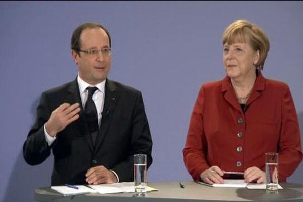 François Hollande et Angela Merkel 