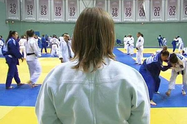 Entrainement de l'équipe de France de judo au Creps de Montpellier. Août 2015.