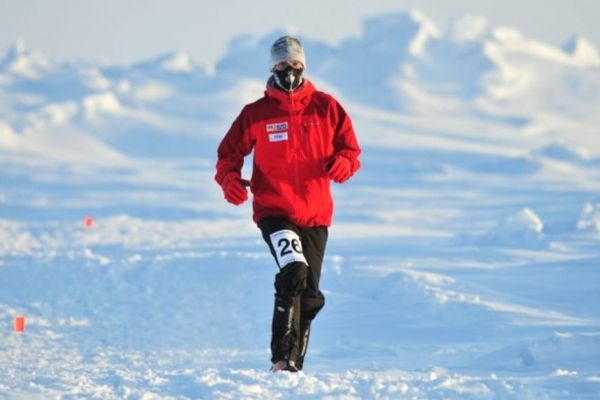 Renaud Michel lors du marathon du pôle nord en 2009