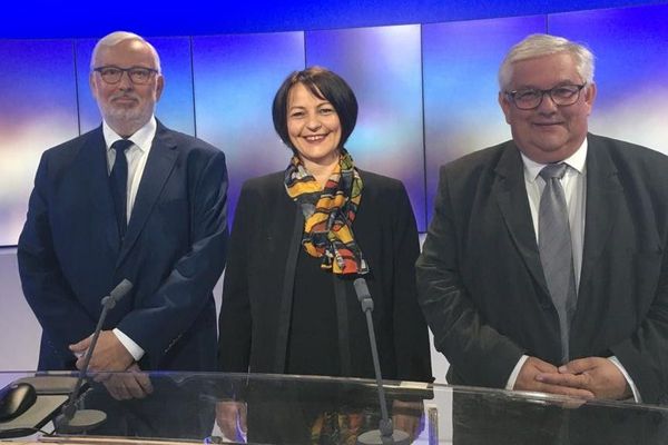 Michel Mirand, Nathalie Cardona et Patrick Perrin, les 3 candidats à la mairie de Pont-du-Château