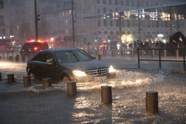 Marseille le 4 septembre 2024, sous les fortes intempéries.