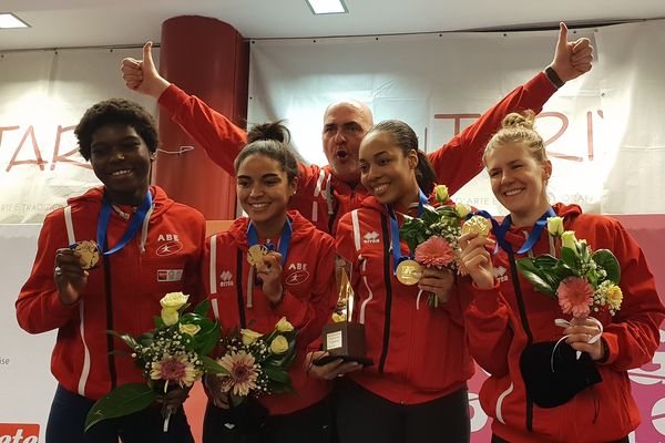 Grâce à Hélène Ngom, Charline Boukheflika, Mélissa Goram et Ewa Nelip Trzebińska, soutenues par le maître d'arme Emmanuel Mortecrette, l'ABE a été sacré champion d'Europe