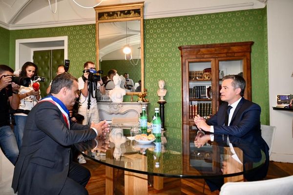 Pour son second jour de visite en Corse, ce jeudi 14 septembre, Gérald Darmanin s'est entretenu avec le maire d'Ajaccio, Stéphane Sbraggia.