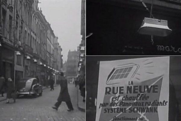 La rue Neuve à Lille chauffée ! En 1954. / © INA