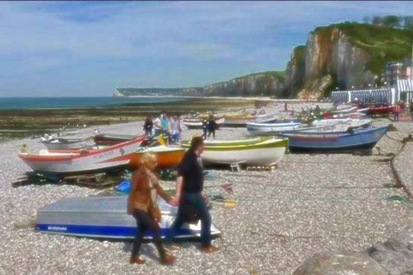 La plage d'Yport ce jeudi de l'Ascension