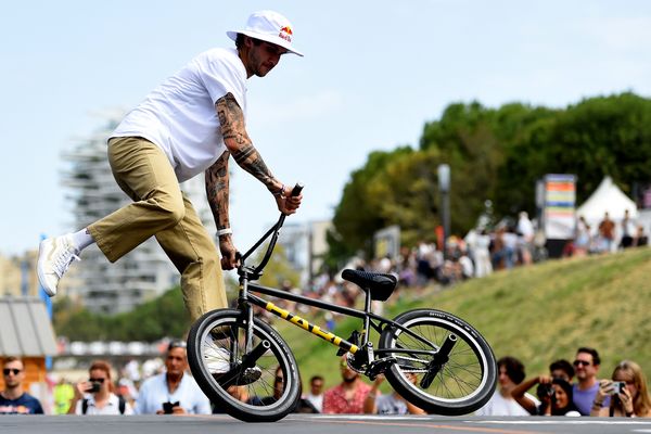 Matthias Dandois , au FISE de Montpellier, en 2023.