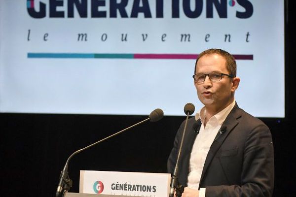 Benoit Hamon le 02 décembre 2017, lors du congrès fondateur de Génération-s.