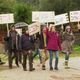 Manifestation de soutient des salariés de la Vallée des tortues après la révocation de la cogérante