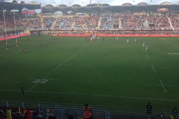 Grosse affluence pour le derby USAP - Béziers à Perpignan - 13000 spectateurs à Aimé Giral le 19/10/2014