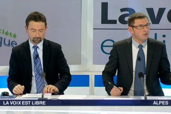 Renato Willien et Fabrice Liégard sur le plateau de La Voix Est Libre