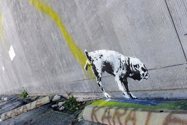 Tag est attribué au plus célèbre graffeur masqué britannique BANKSY (image d'illustration)