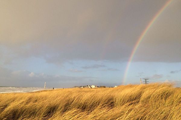 Arc en ciel sur la Côte sauvage, presqu'île de Quiberon