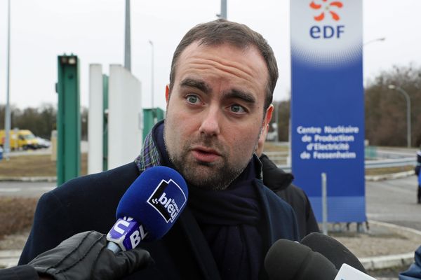 Sébastien Lecornu lors de sa visite à Fessenheim, le 20 janvier 2018