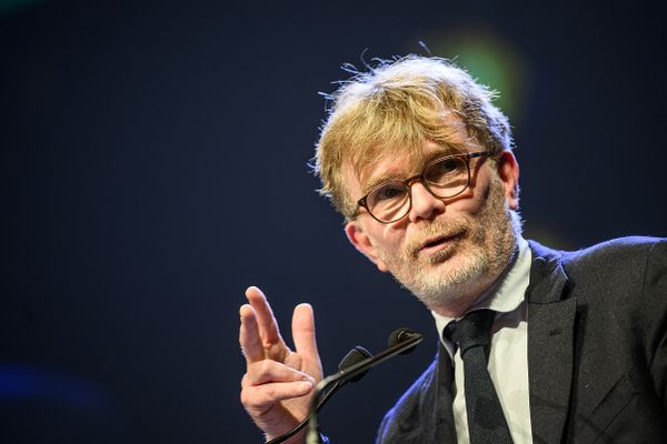 Marc Fesneau, ministre de l'Agriculture, lors de son discours au congrès de la Fédération nationale des syndicats d'exploitants agricoles (FNSEA) le 30 mars 2023.