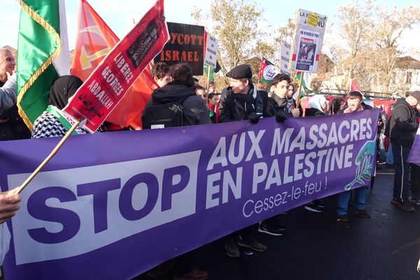 Plusieurs milliers de personnes ont manifesté dans les rues de Lille le 4 novembre 2023 pour demander un cessez-le-feu à Gaza.