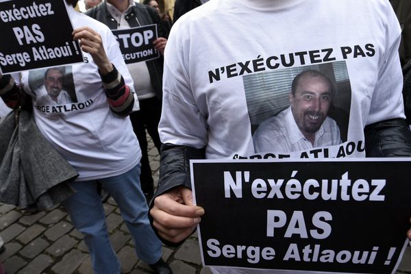 Manifestation de soutien au messin Serge Atlaoui, à Metz le 25 avril 2015.