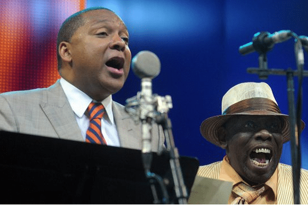 Wynton Marsalis et Lucky Peterson en 2012 à Marciac