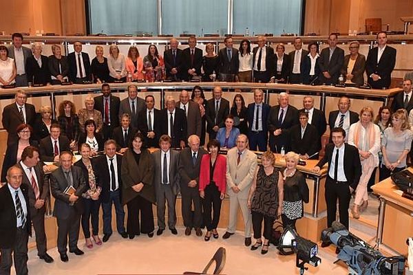 Montpellier - les élus et le nouvel exécutif du conseil régional du Languedoc-Roussillon - 29 septembre 2014.