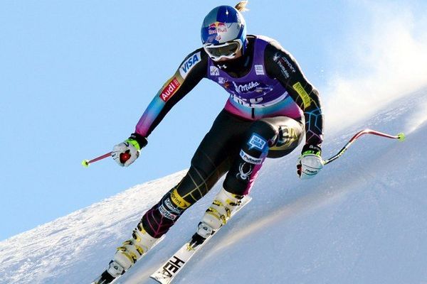 Lindsay Vonn, ici à Val d'Isère, a déclaré forfait pour les prochains Jeux Olympiques de Sotchi. 