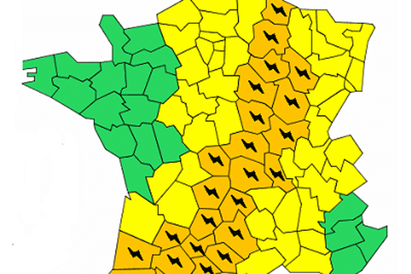 25 départements placés en vigilance orange.