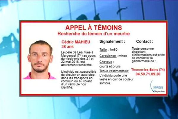 L'appel à témoins pour retrouver Cédric Mahieu 