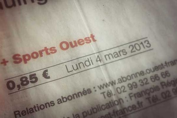 Le prix du journal Ouest-France