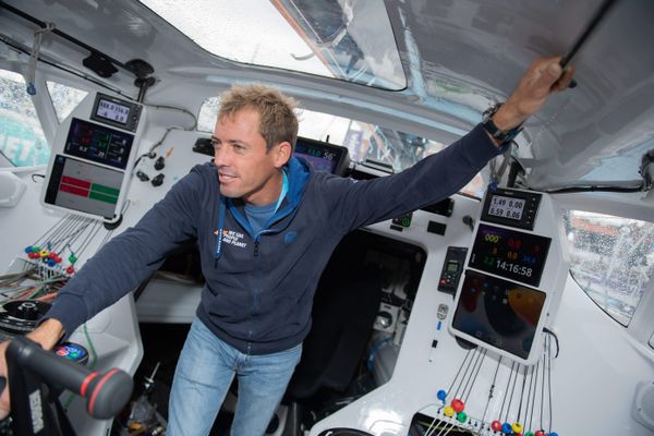 Thomas Ruyant dans son class Imoca, For People.