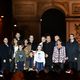 Mathis, Chloé et Enzo aux côtés de l'acteur Gilles Lellouche et de la maire de Paris, Anne Hidalgo, pour les Illuminations des Champs-Elysées (2023)