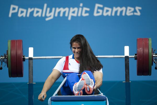 Souhad Ghazouani aux Jeux paralympiques à Londres en 2012.