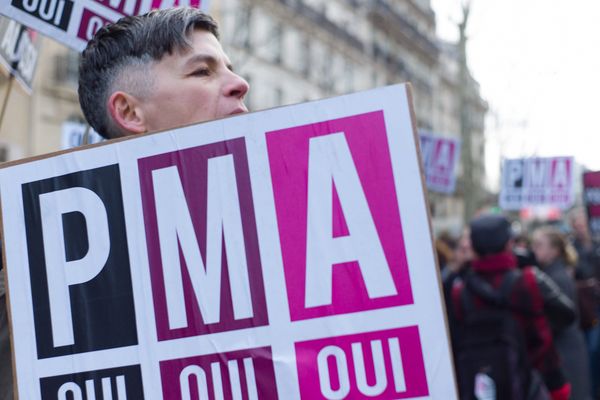 Paris 27/01/2013 : 100 000 personnes manifestent dans les rues de Paris pour le mariage pour tous et l'acces à l'adoption et à la PMA pour les couples homosexuels.