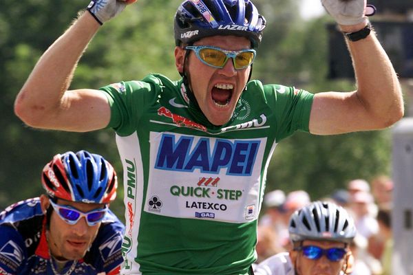 Tom Steels, vainqueur d'étape à Laval, le 6 juillet 1995