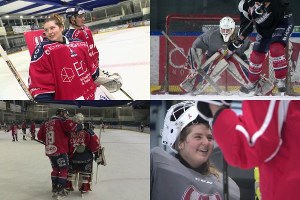 Charlotte Cagigos, 20 ans, est la gardienne remplaçante de l'équipe professionnelle de hockey de Caen