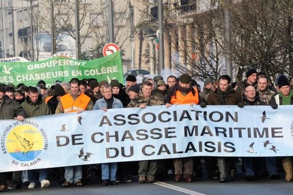 Manifestation de chasseurs à Boulogne-sur-mer ce samedi. 