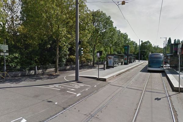 La station de tram Rives de l'Aar, à Schiltigheim, près de laquelle l'homme a été retrouve.