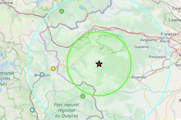 L'epicentre du tremblement de terre se situe dans les Alpes italienne, à l'Est de Sestrières