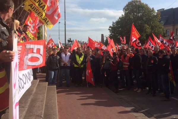 Manifestation ce jeudi matin dans le centre-ville de Cherbourg contre la réforme du code du travail