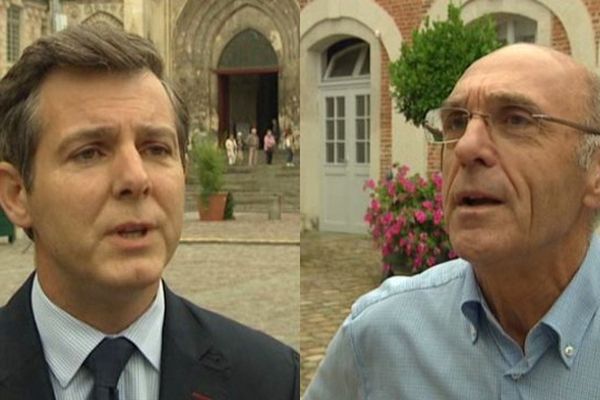 Eric Lehéricy (à gauche), ancien maire adjoint, a remporté l'investiture UMP face au maire sortant (à droite) Bernard Aubril